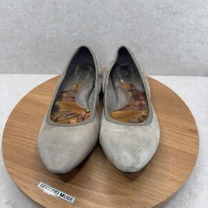 Born Ballet Flats 9.5 Grey Leather Pointed Toe Comfort Slip On Minimalist Preppy